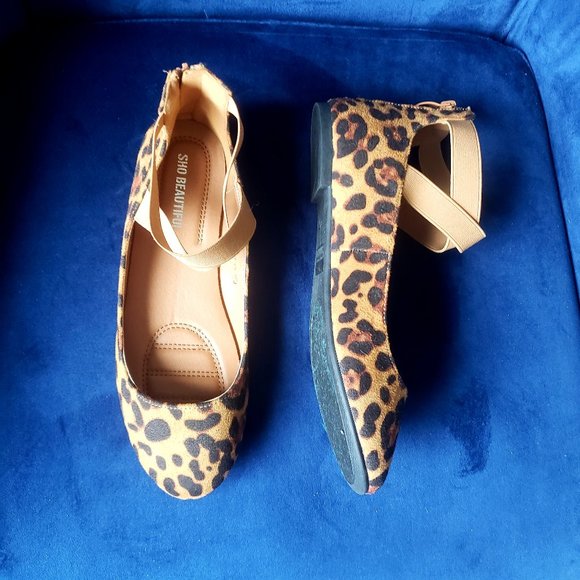 Shoes - Leopard Print Ballet Flats- Size 10